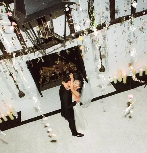 The wedding was reportedly at Ariana's home in California (