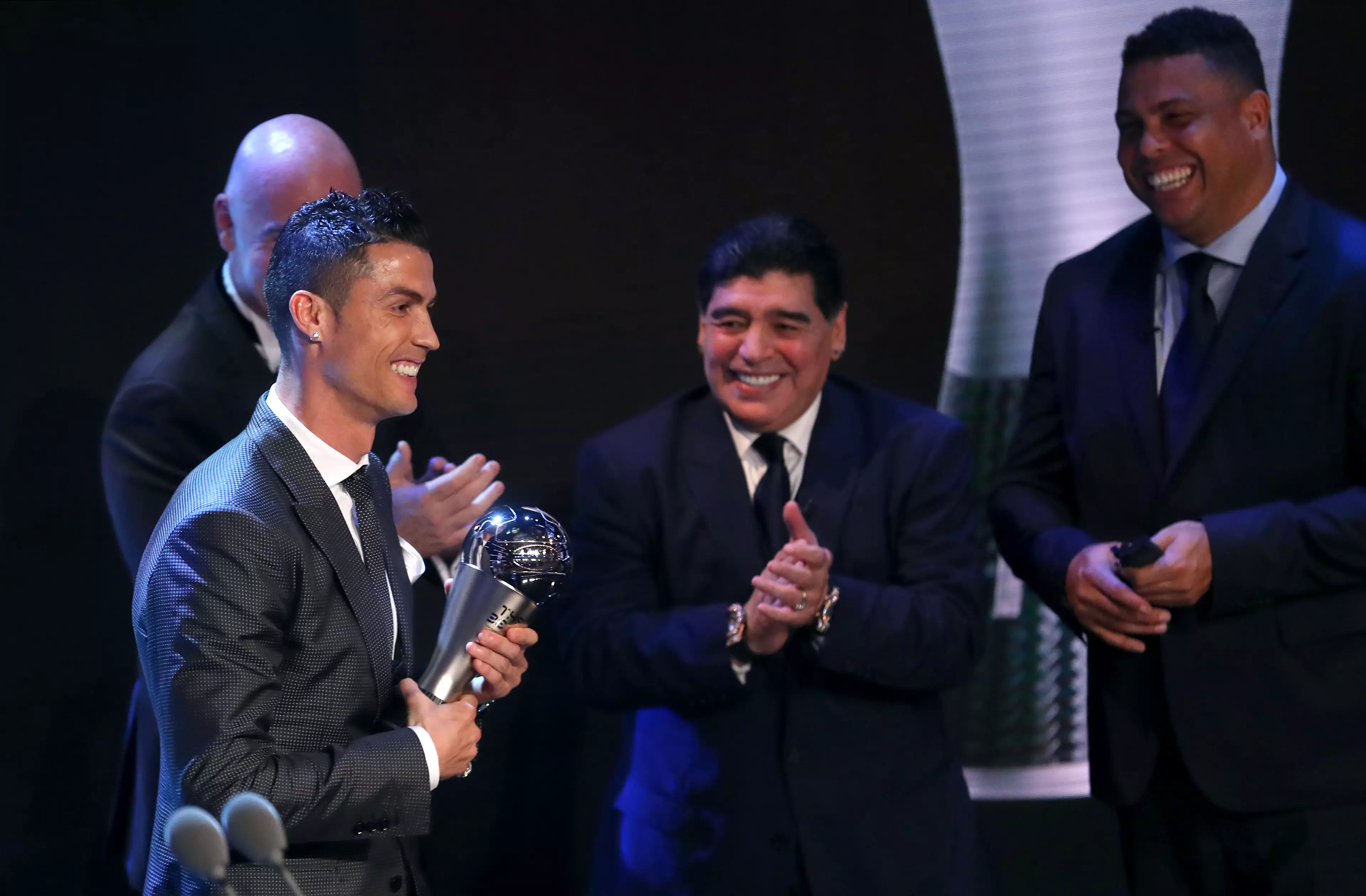 Ronaldo with his 2017 'The Best' award. Image: PA Images