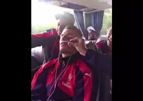 WATCH: A Sleeping Granit Xhaka Is Pranked By Arsenal Teammates