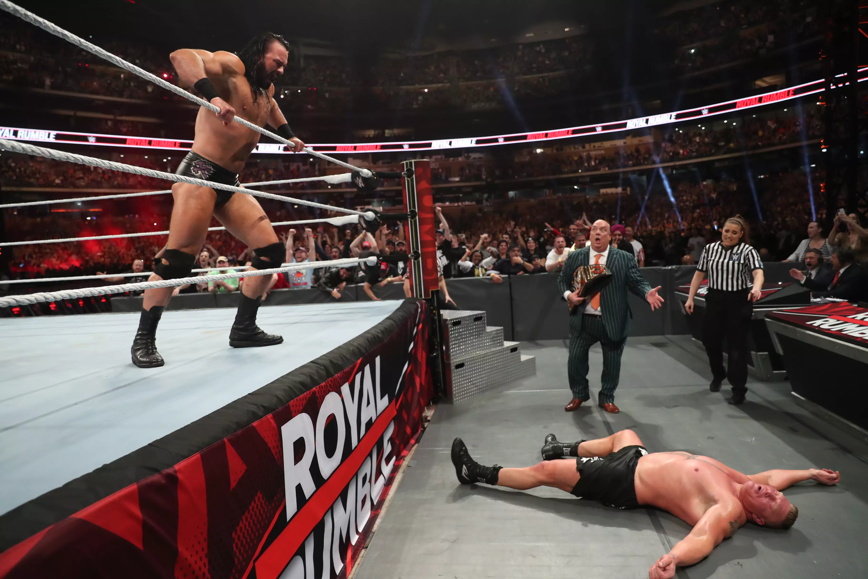McIntyre eliminated Lesnar from this year's Royal Rumble match. (Image