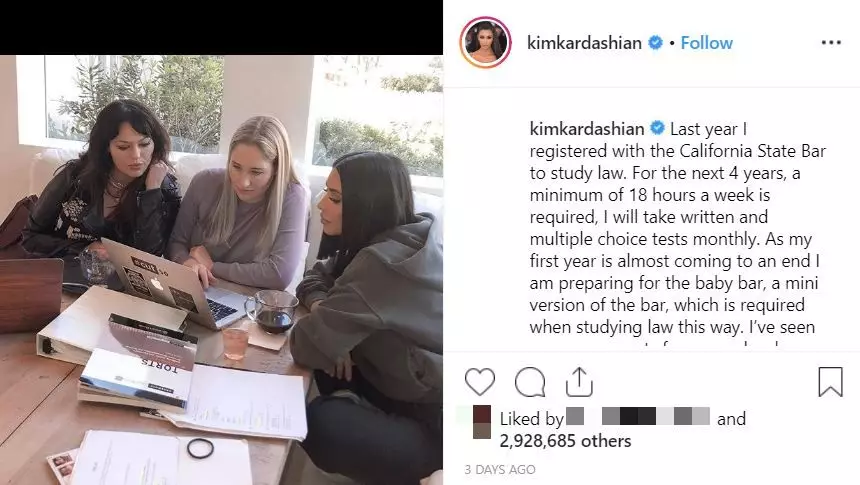 Kim announced the news with an Instagram post.