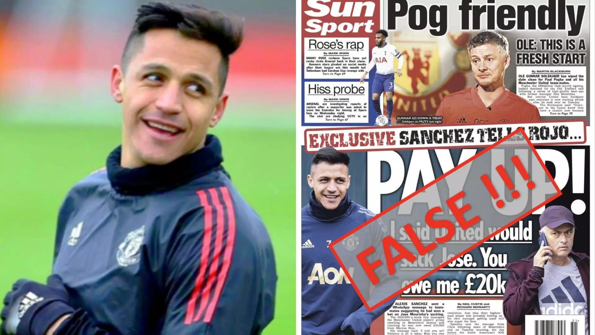 Alexis Sánchez Slams Report Claiming He Made £20k Bet On José Mourinho's Sacking