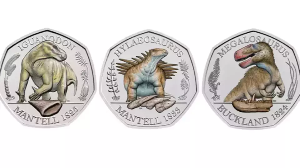 Royal Mint Releases Three New 50p Coins With Dinosaurs On Them