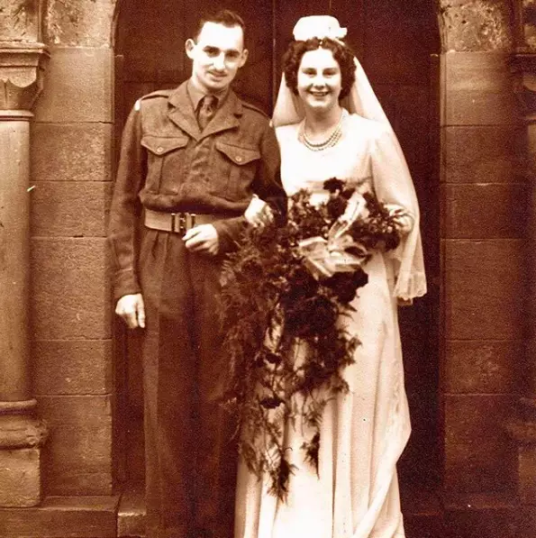 Geoffrey and Pauline on their wedding day on 15th December 1951 (