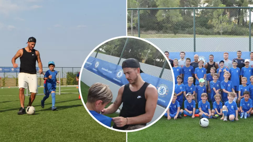 Eden Hazard Plays Football With Chelsea's Youth Team While On Holiday In Greece