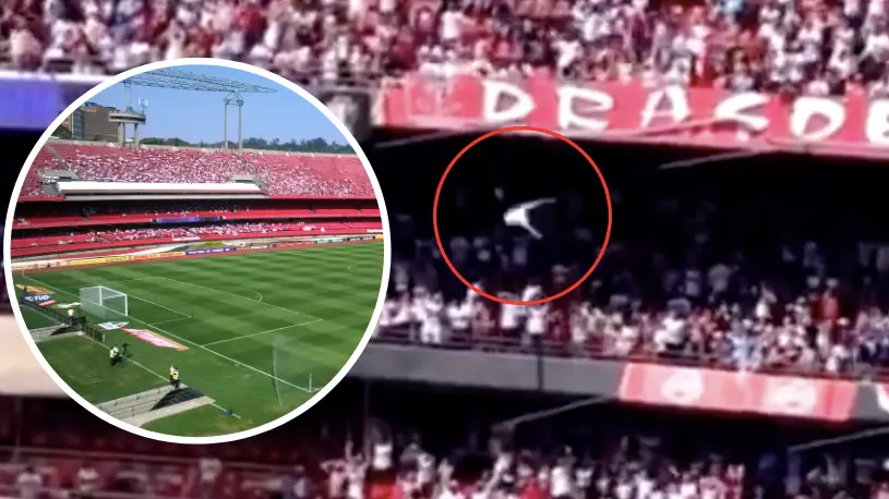 Sao Paulo Fan Miraculously Survives Terrifying 40ft Fall From Top Tier Of Stadium 
