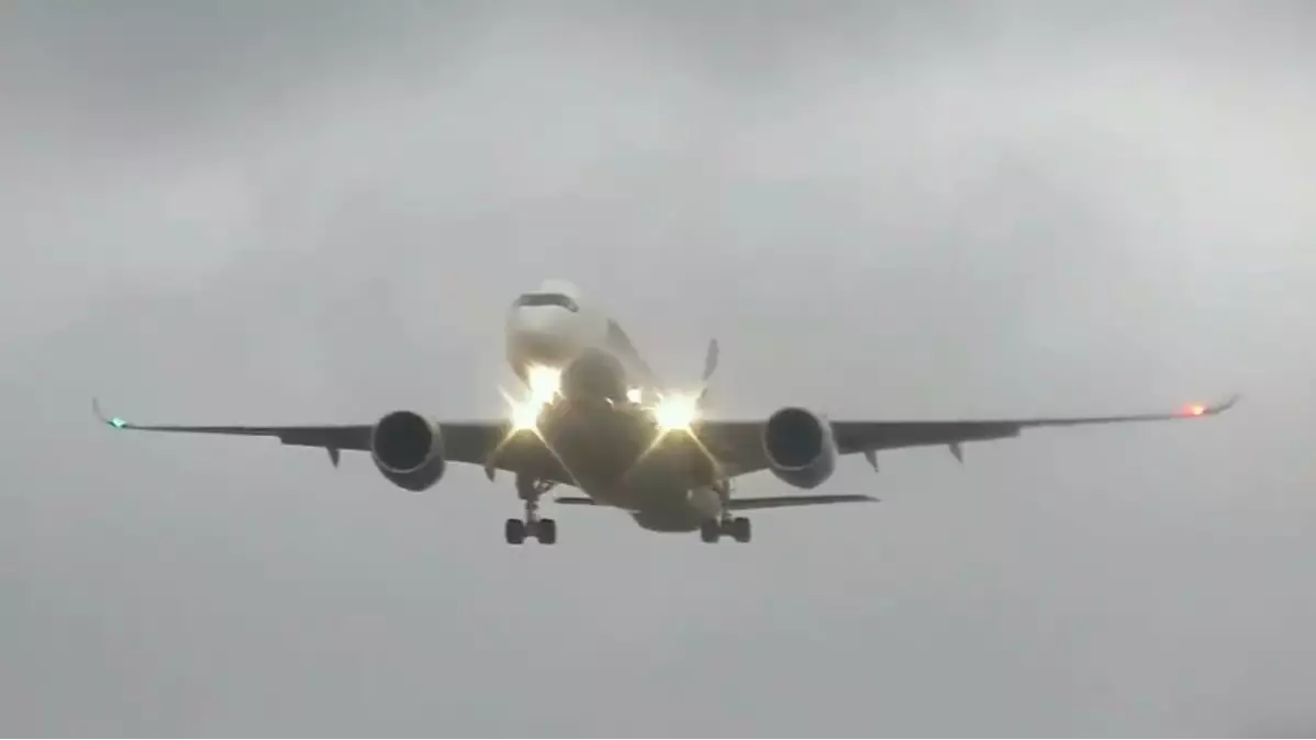 Footage Shows Plane Struggling To Land As It's Rocked By Storm Ciara Winds In Manchester