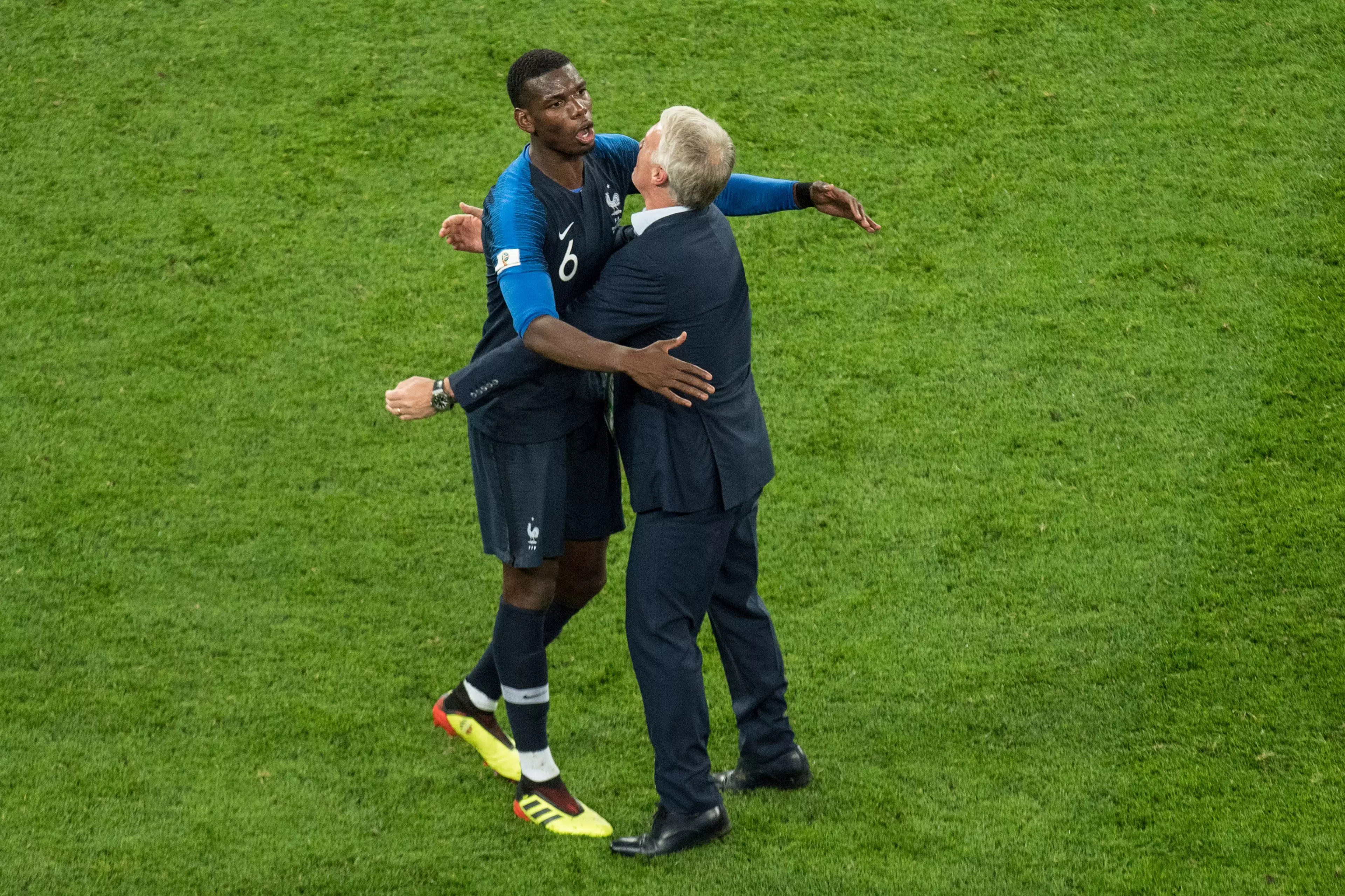 A warm embrace with Didier Deschamps. Image: PA