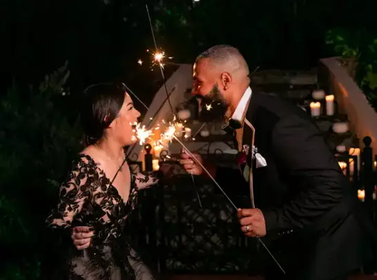 The celebration ended with sparklers (