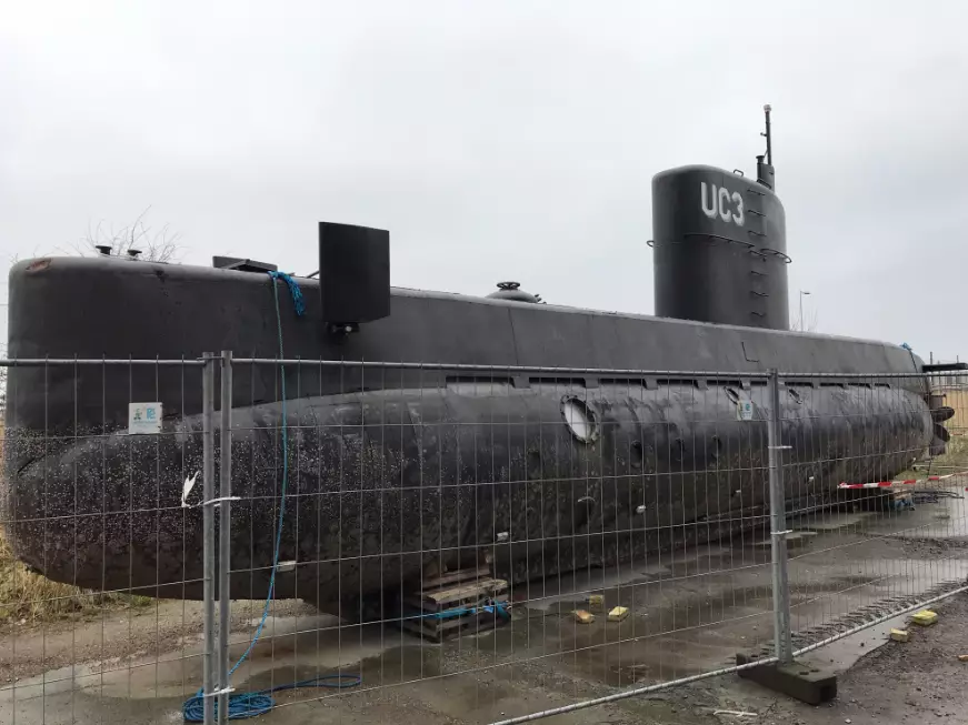 Madsen's submarine, UC3 Nautilus, recovered after it sunk (