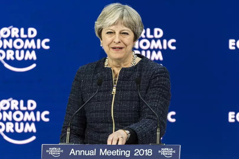 Theresa May during the annual meeting of the World Economic Forum.
