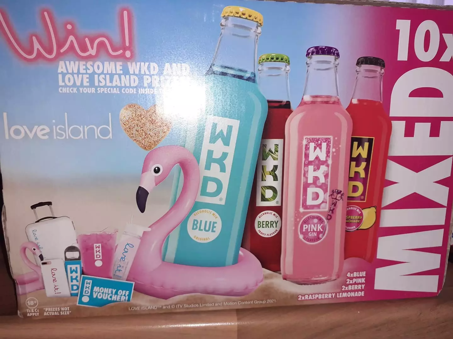 Tesco is selling a Love Island themed WKD box filled with 10 mixed flavours of the fruity bev (