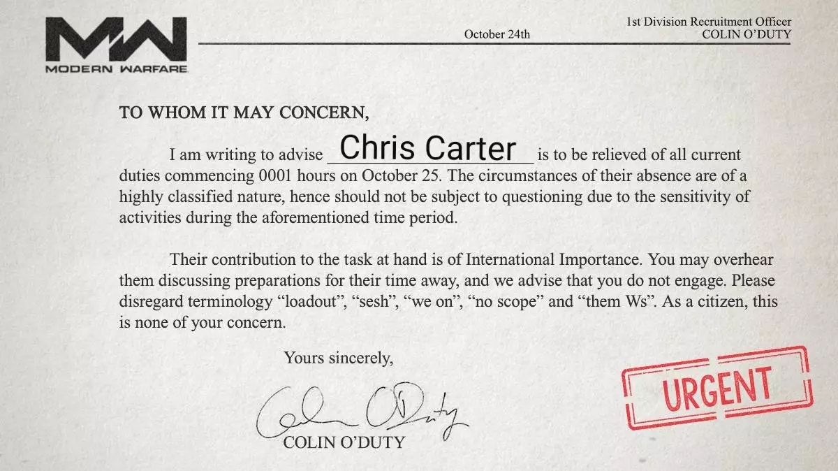 Chris' letter.