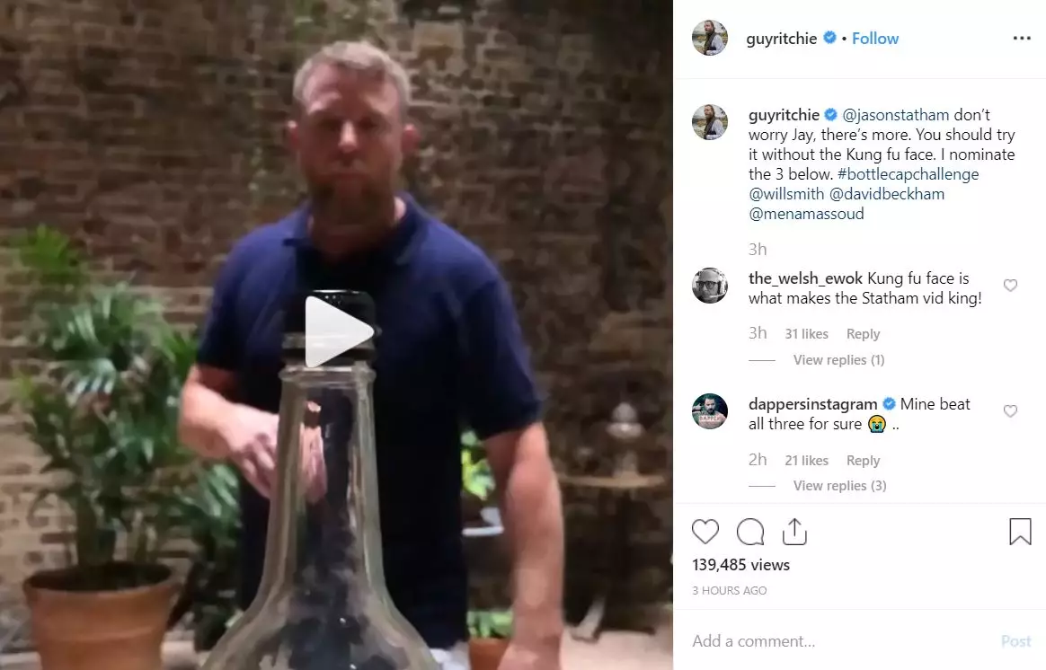 Guy Ritchie also completed the challenge.