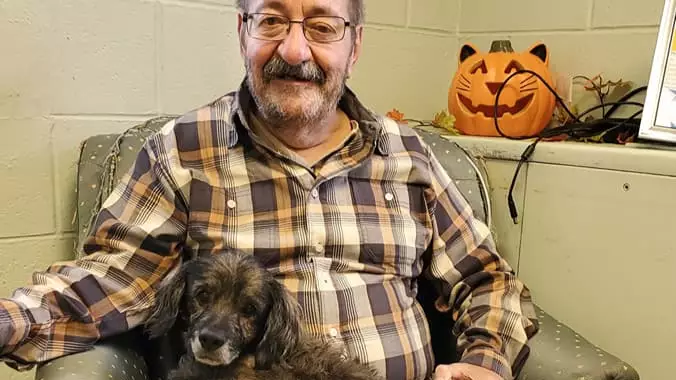 Man Adopted A 13-Year-Old Dachshund Mix Who Promptly Fell Asleep on His Lap