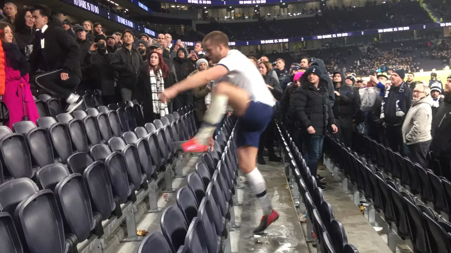 Spurs And England Star Eric Dier Storms Into Crowd To Confront Fans During Cup Tie