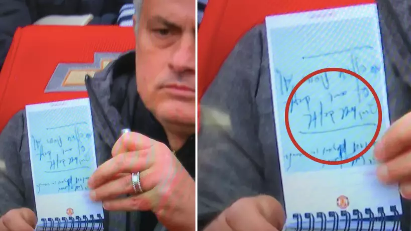 People Think They've Worked Out What Was Written On Jose Mourinho's Notepad 