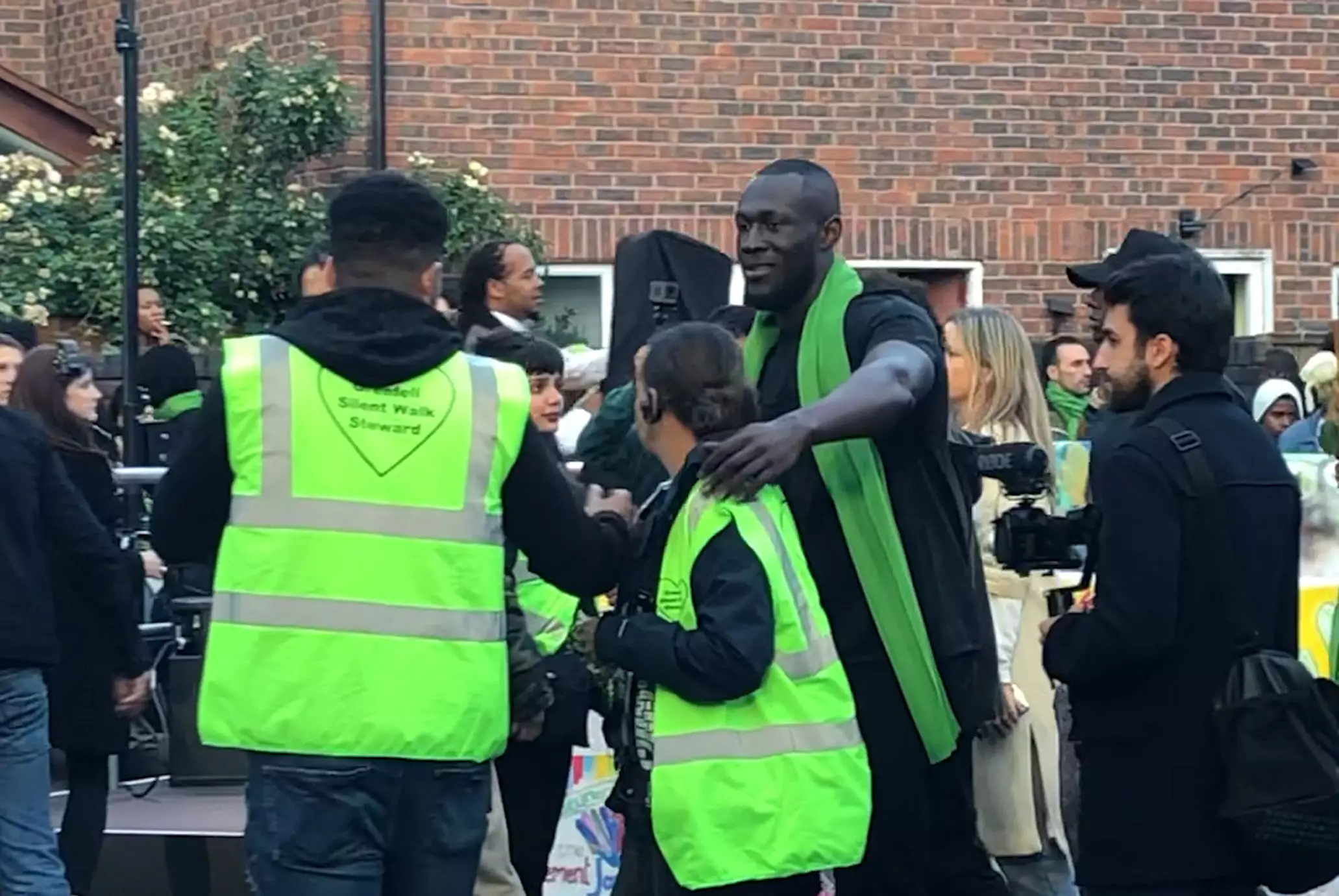 Stormzy met families and friends affected after the tragedy.