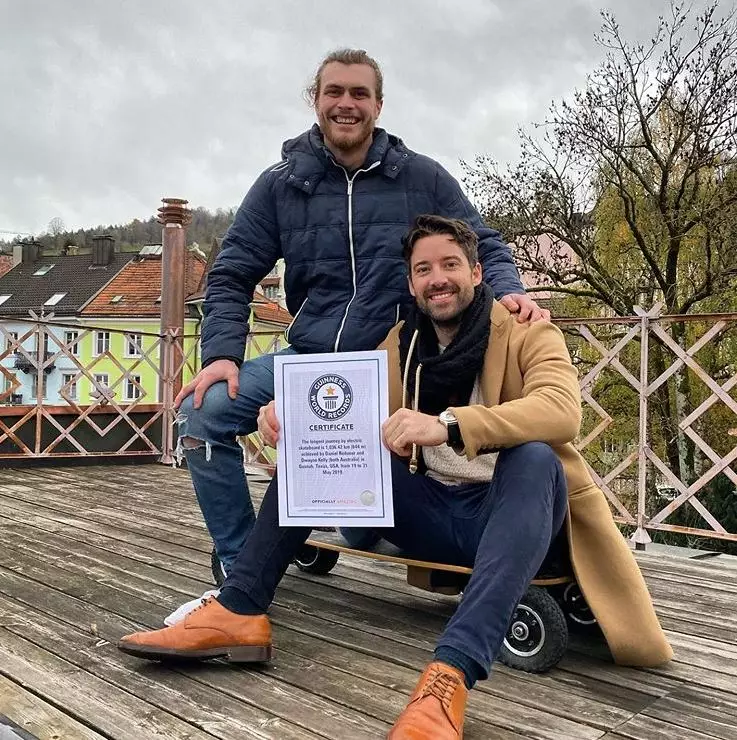Dan and Dwayne with their Guinness World Record certificate.