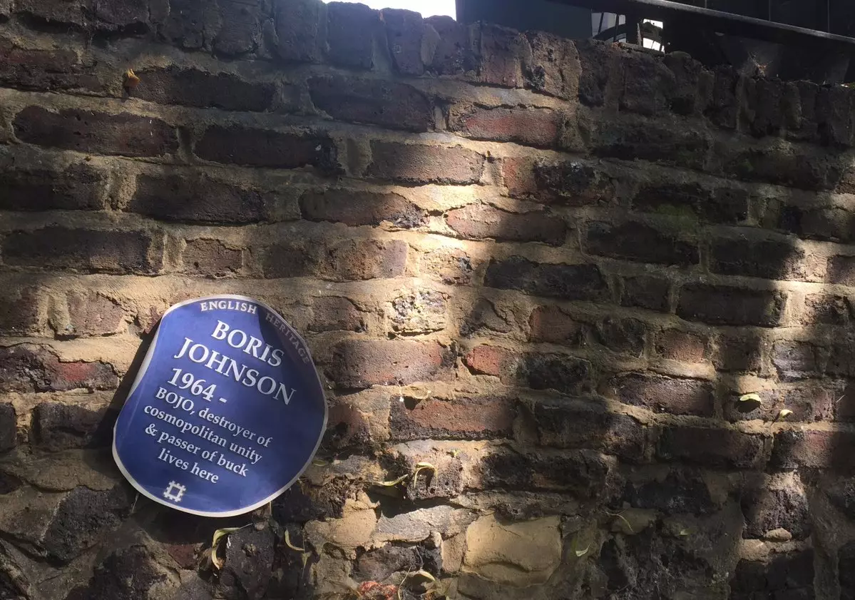 Protesters Upset That Brexit Happened Put Plaque Up Outside Boris Johnson's House