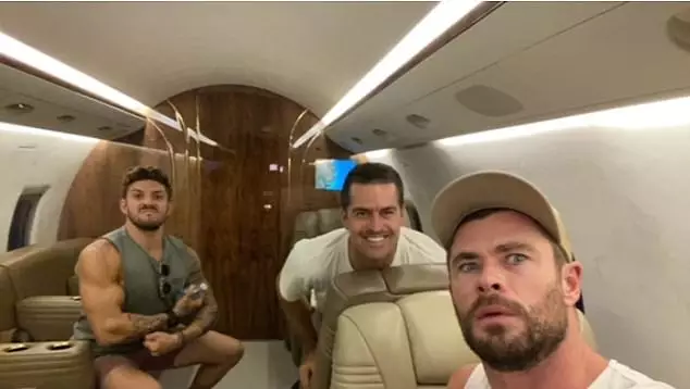 Freeman (top right) says Hemsworth wouldn't qualify for his gym.