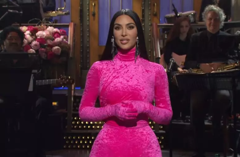 Kim Kardashian West appearing on SNL.