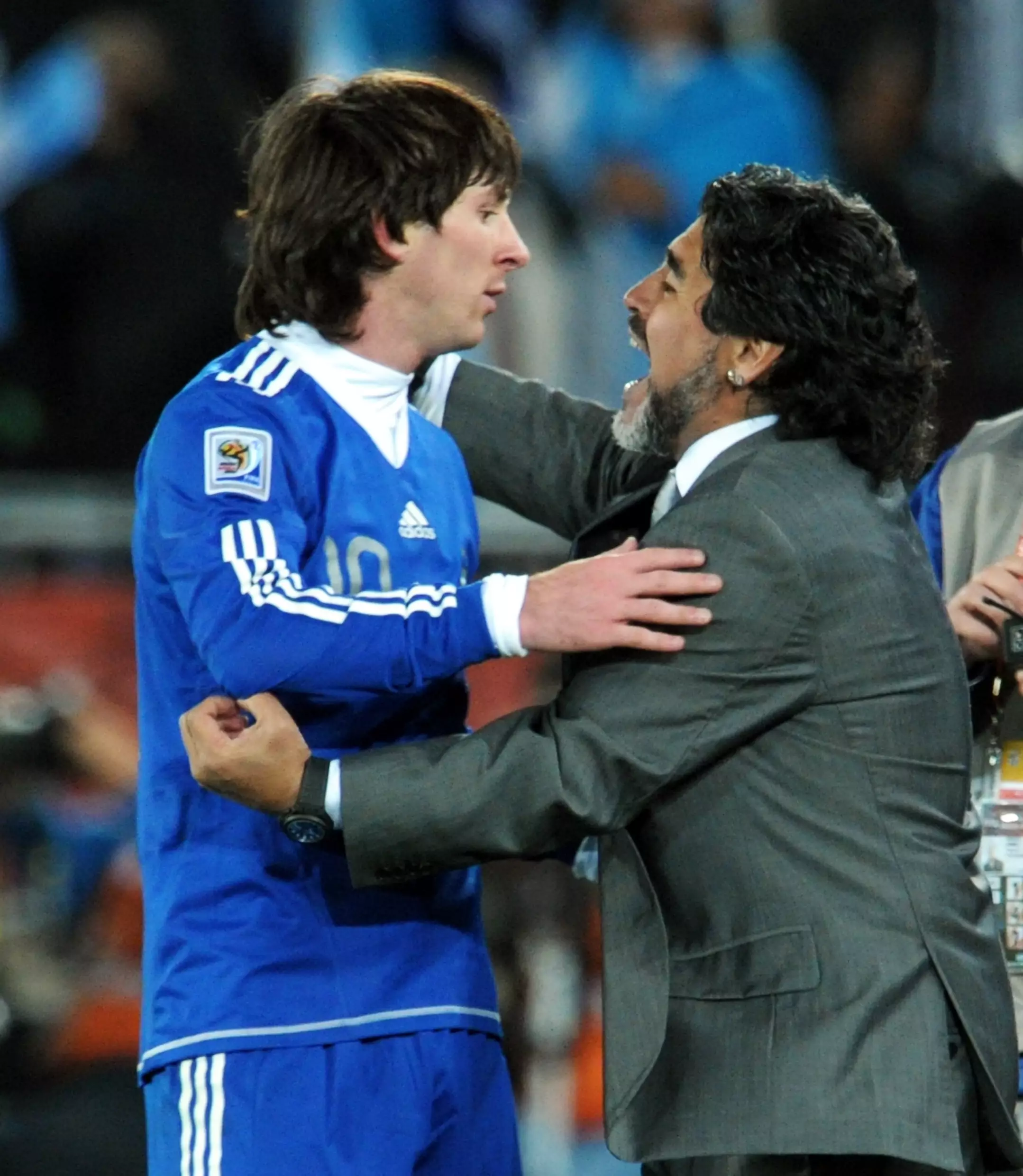 Messi and Maradona when the latter managed the Argentina national team (Image