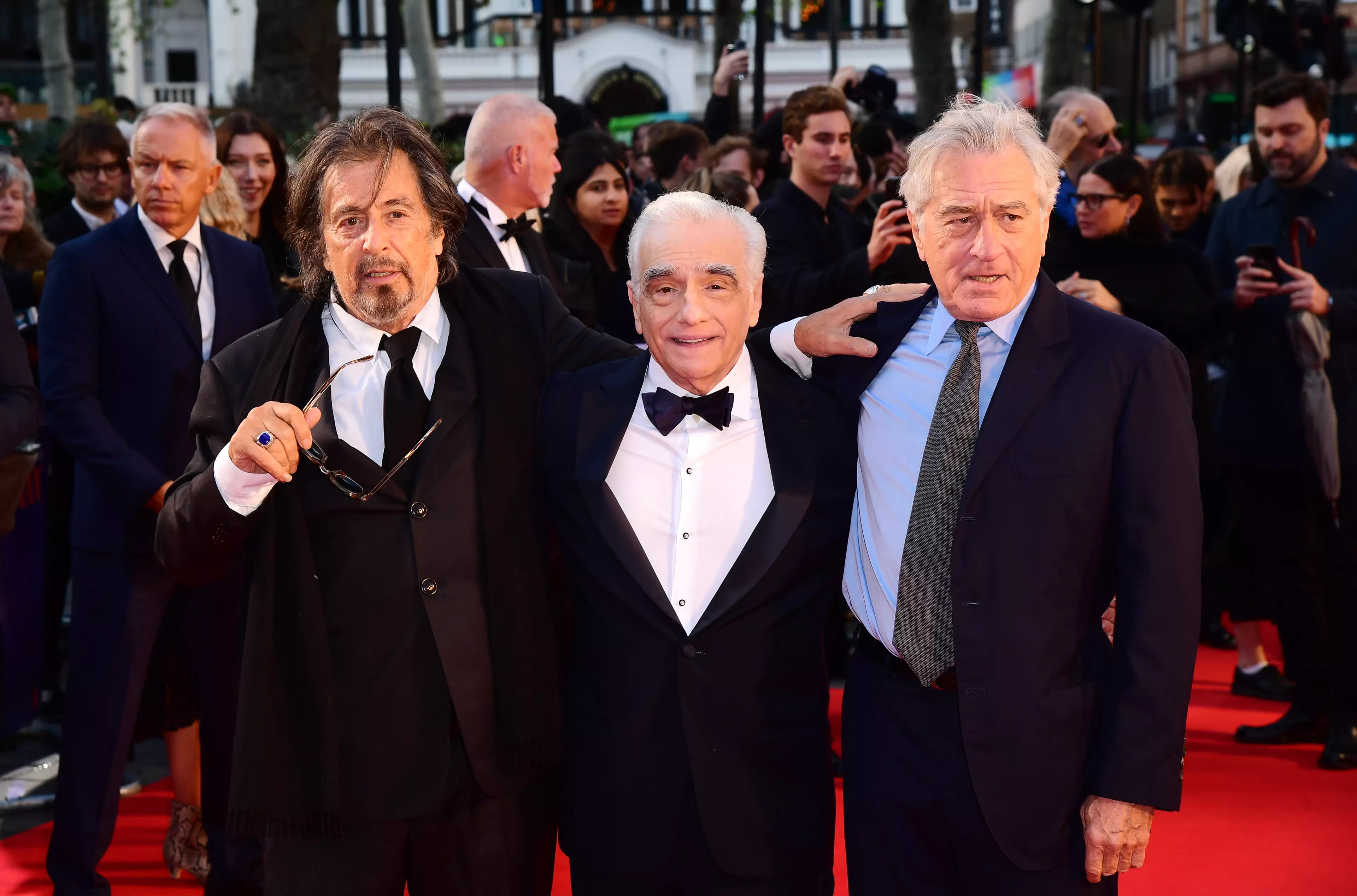 Pacino, Scorsese and De Niro have been praised for their new gangster epic.