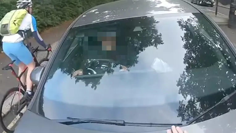 Angry Motorist Drives Into Cyclist Trying To Stop Him Driving The Wrong Way 