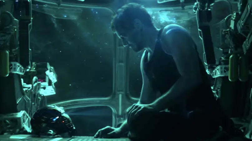 Iron Man adrift in space, in a scene from Avengers: Endgame.