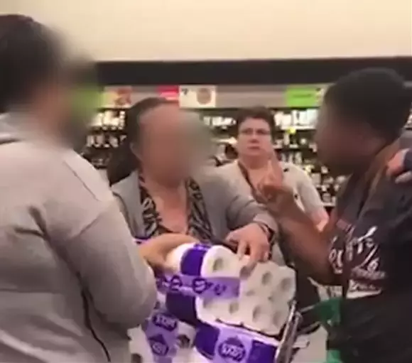 Customers were fighting over toilet roll in a Woolworths in Chullora, west Sydney.