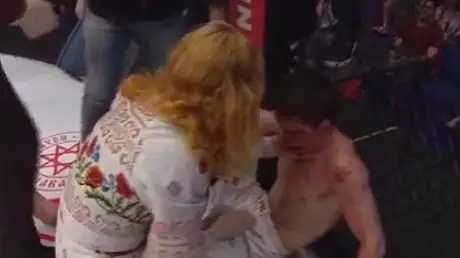 WATCH: MMA Fighter's Mum Enters Cage And Slaps Him After Losing
