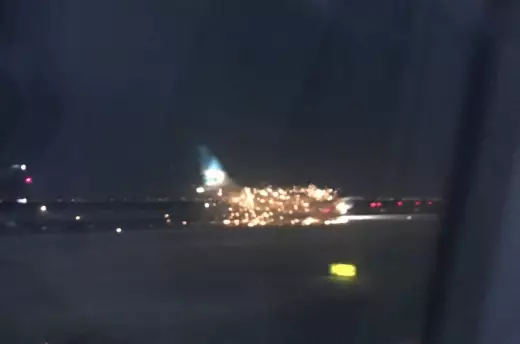 Plane's Engine Bursts Into Flames Shortly Before Take-Off