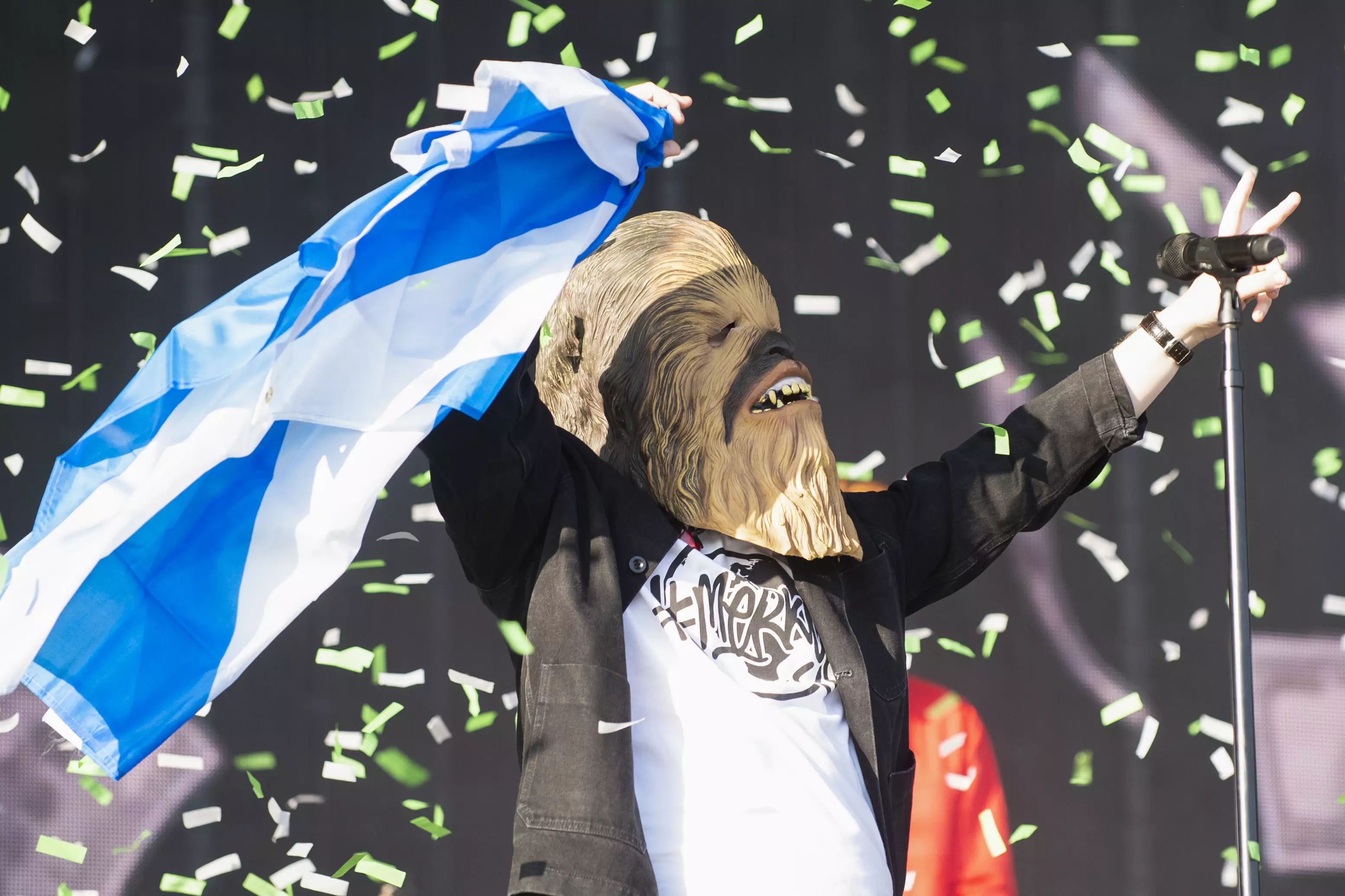The mask was made famous by Lewis Capaldi when he wore it during his set at TRNSMT Festival.