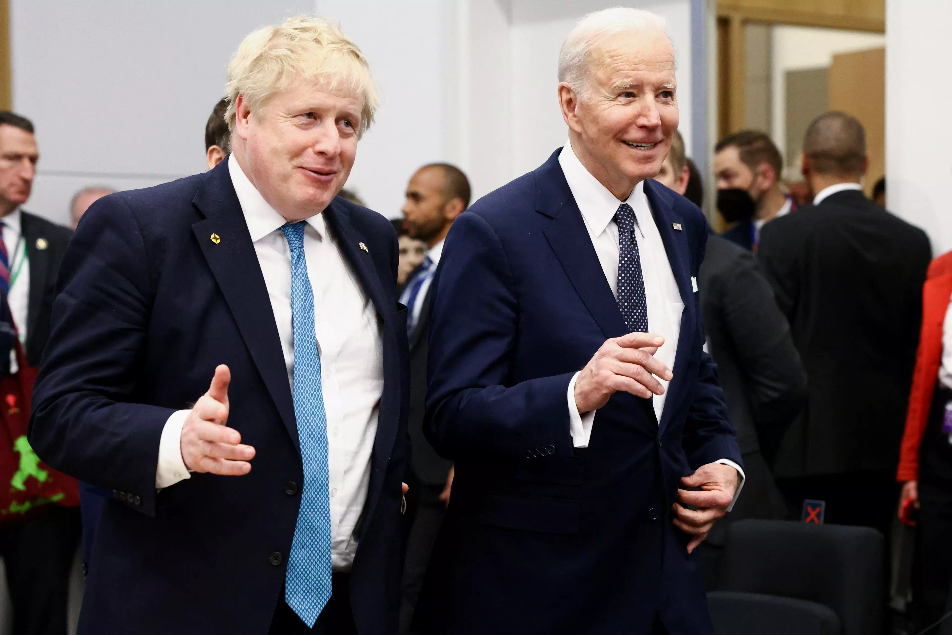 Johnson with President Biden ahead of the summit. Image: PA Images