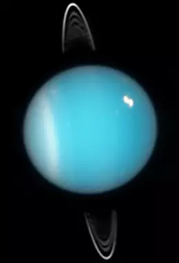 Uranus rotates at a nearly 90-degree angle from the plane of its orbit (