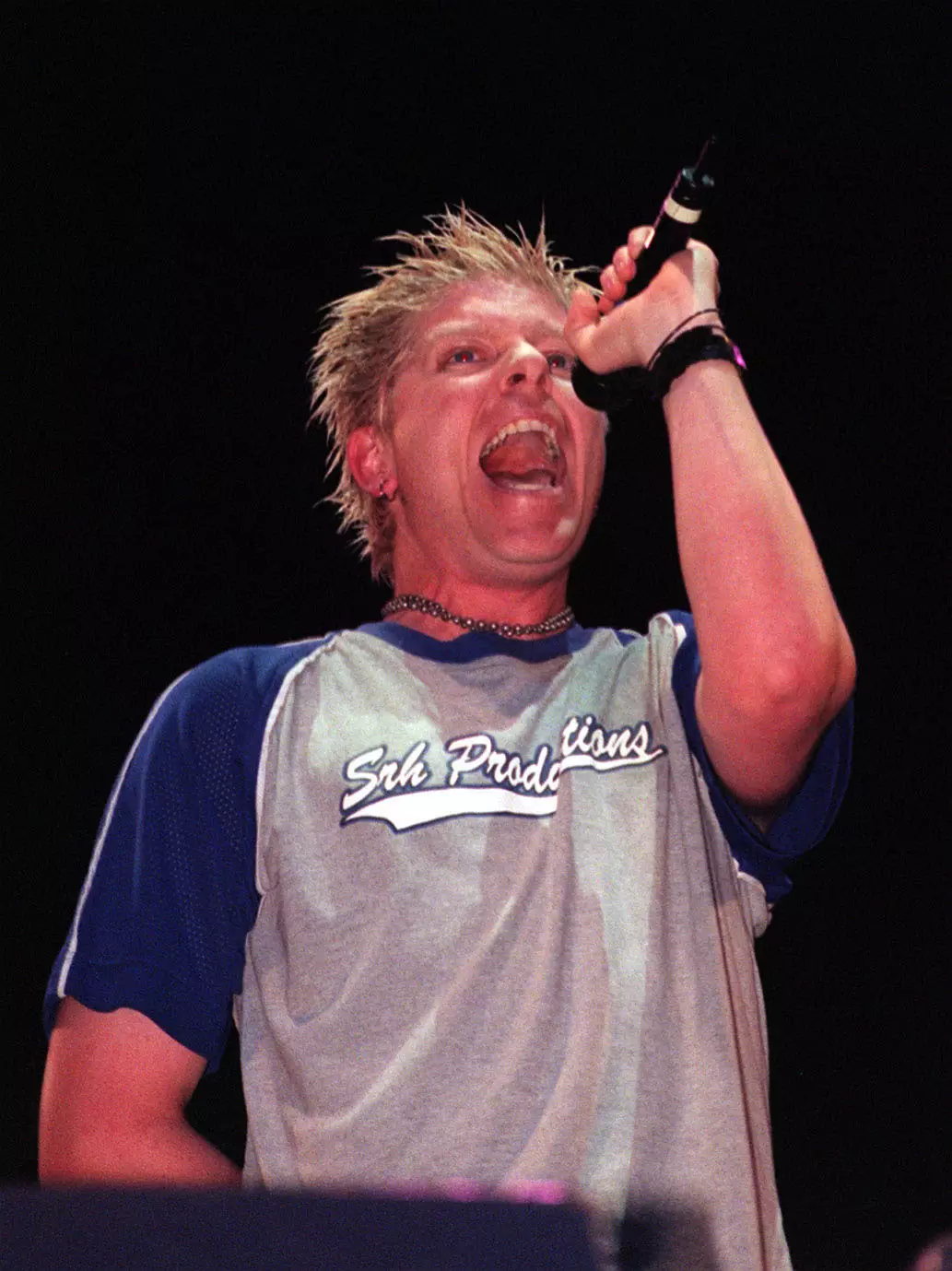 The Offspring front man Dexter Holland performing at Reading music festival.