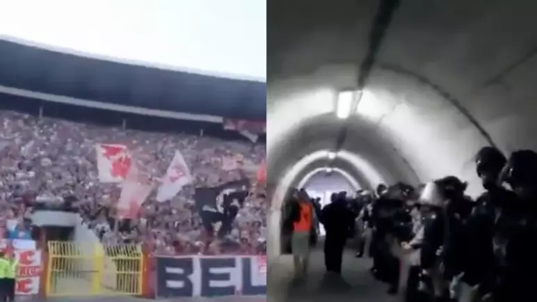The Eerie Tunnel Walk Awaiting Liverpool Players At Red Star Belgrade