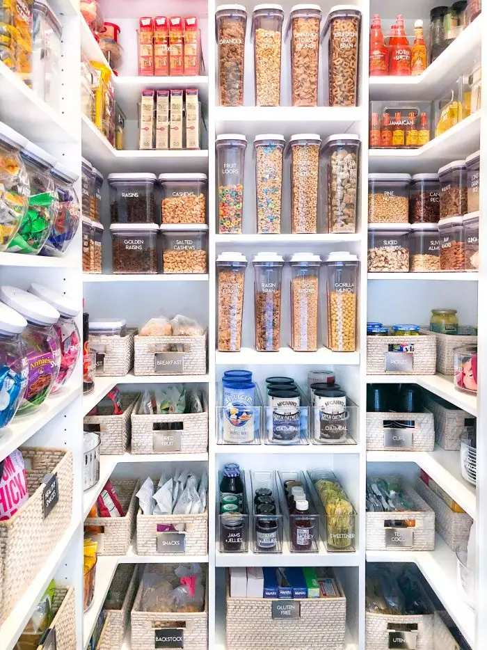 Khloe Kardashian's pantry after The Home Edit got to work on it.