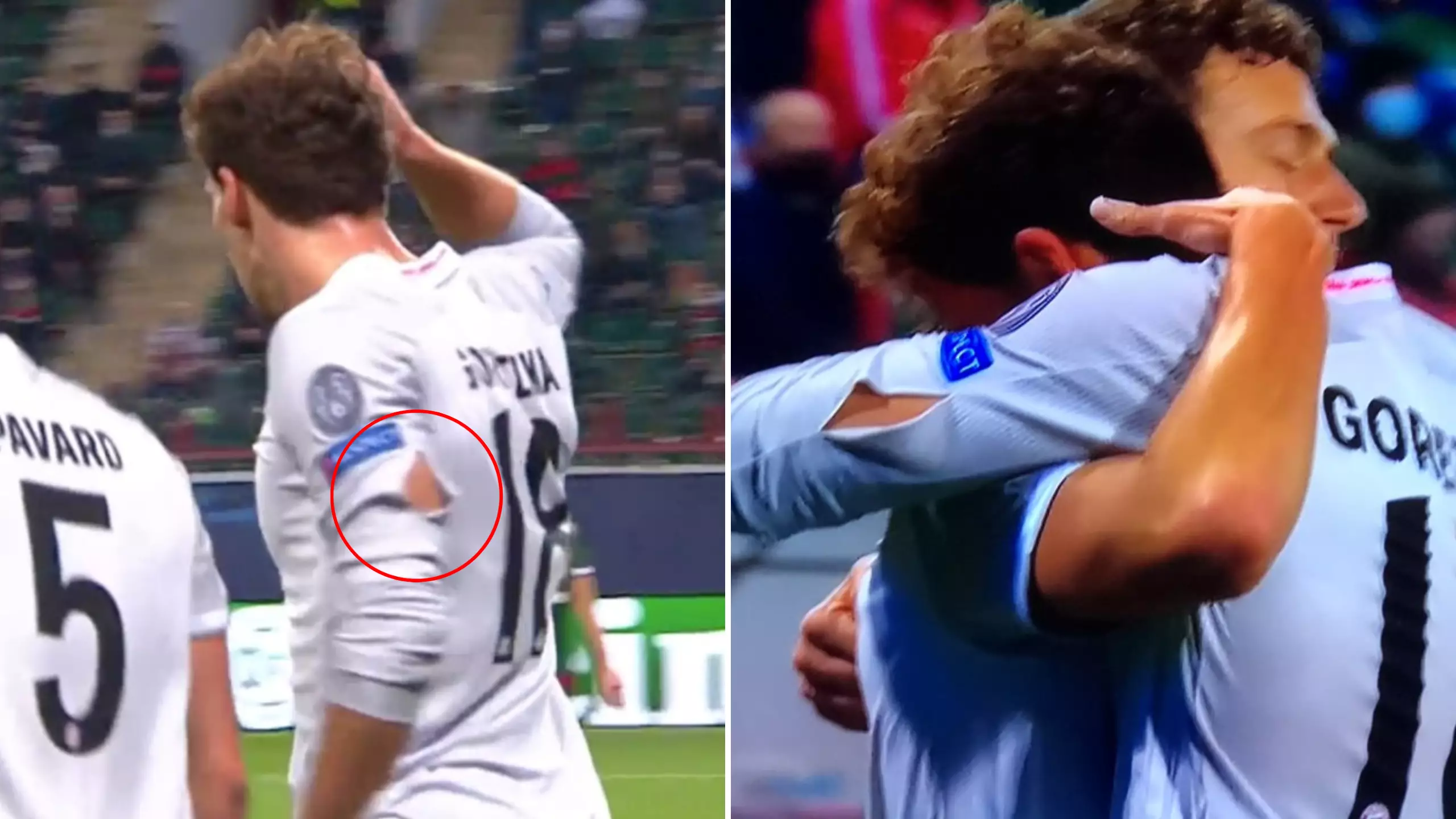 Leon Goretzka's Arms Are So Big He Ripped His Shirt After Scoring For Bayern Munich