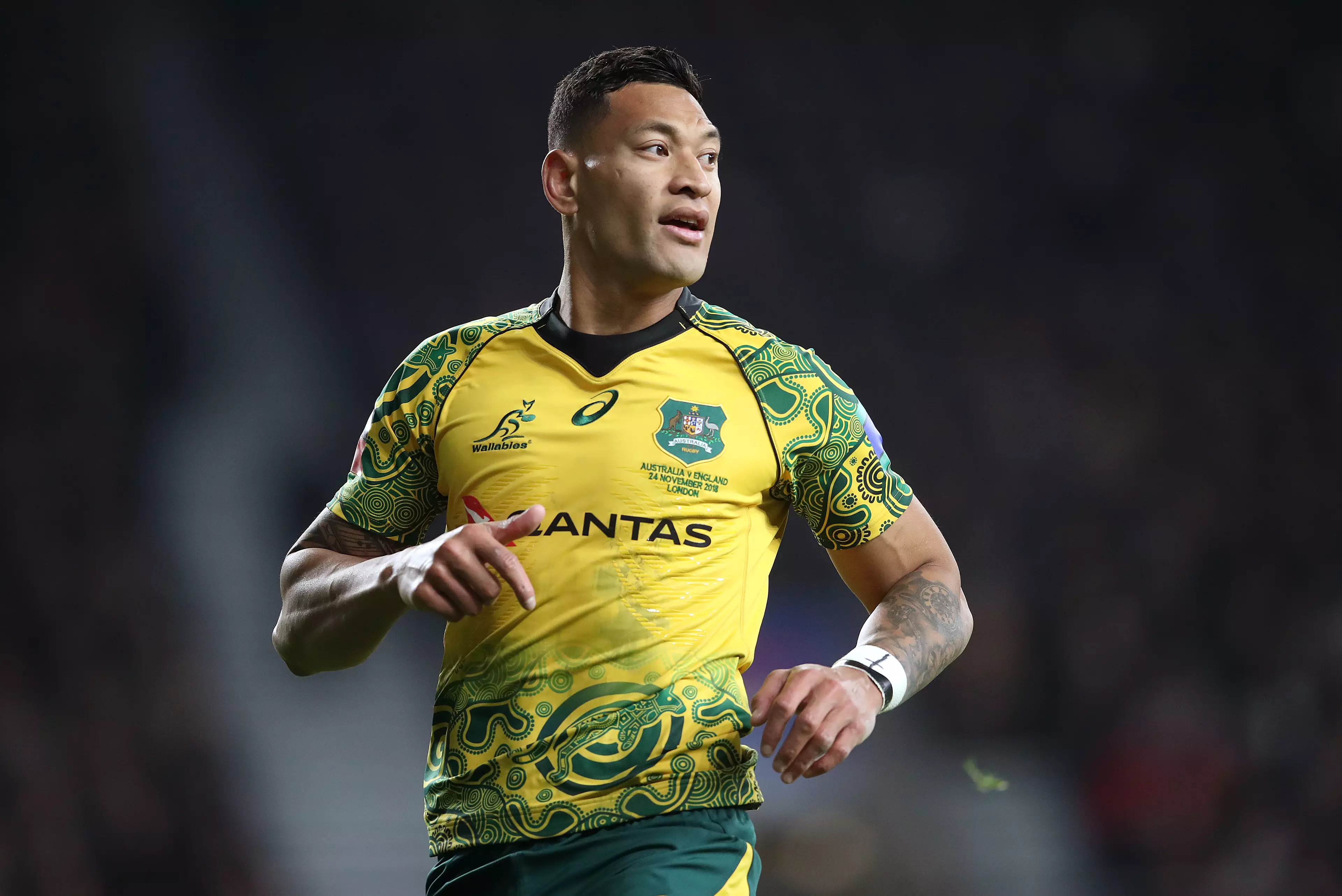 Israel Folau playing for the Wallabies.