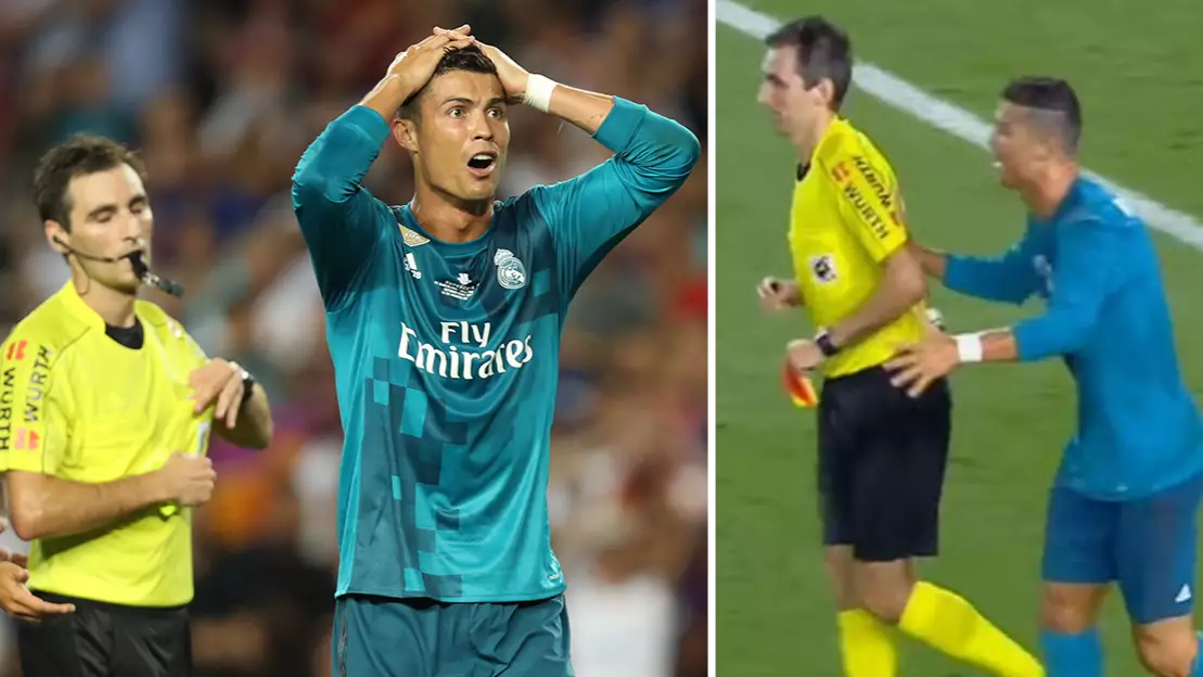 WATCH: Cristiano Ronaldo Faces 12 Match Ban After Pushing Referee In El Clasico 