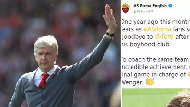 AS Roma Leave Departing Arsene Wenger A Class Message