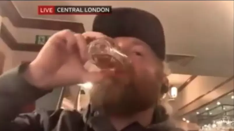 Pub Drinker Downs Jägerbomb Live On BBC News At 11am