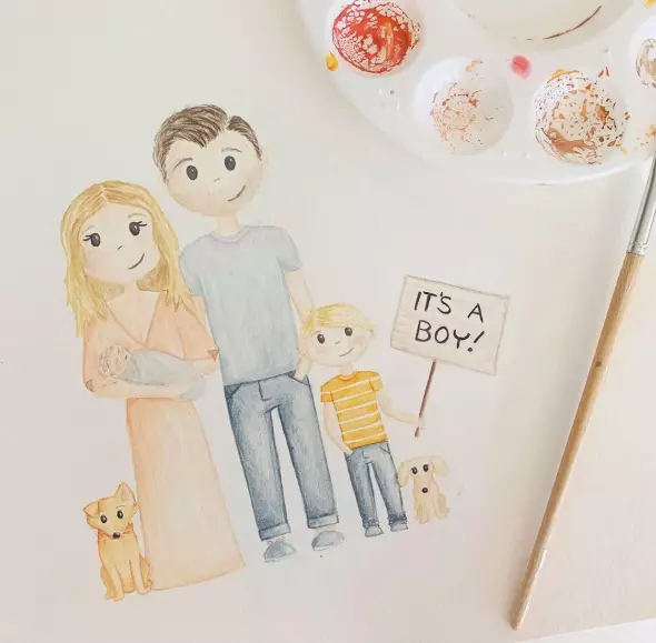 Lauren Conrad and Will Tell announced their baby news with a sweet illustration