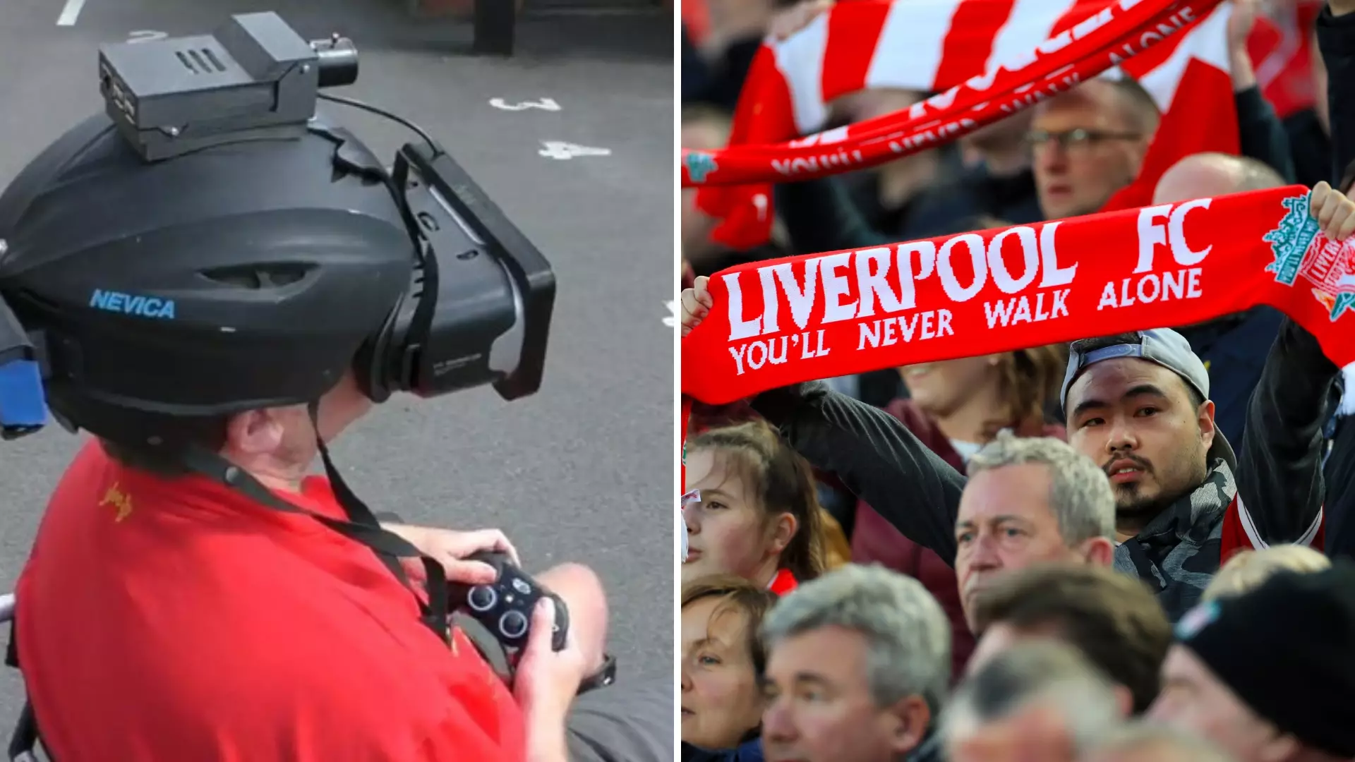 Custom-Built RooVision Helmet Allows Blind Liverpool Fan To Watch His Team Play Football
