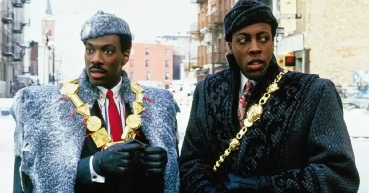 Eddie Murphy and Arsenio Hall in Coming to America.