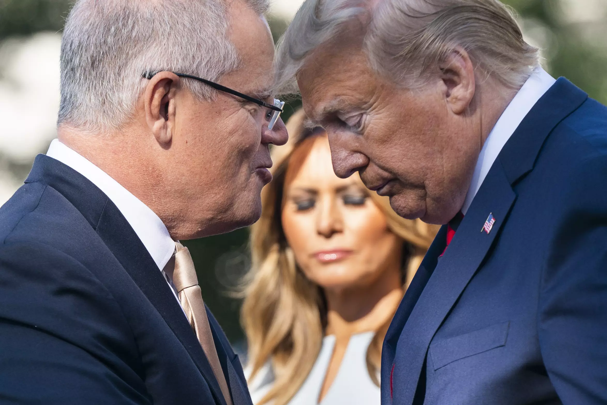 Trump welcomes Morrison to the White House.