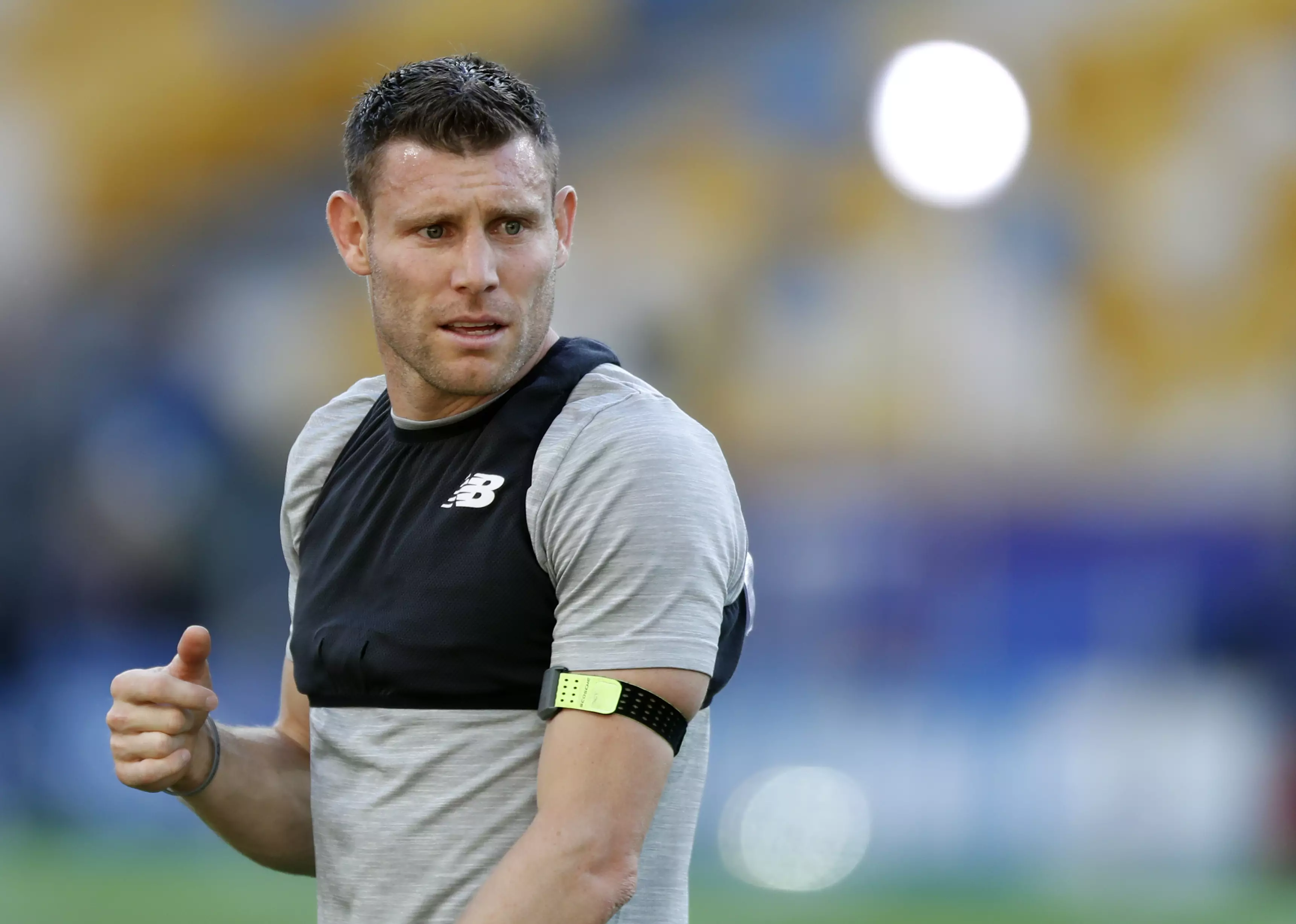 Milner during a training session. Image: PA
