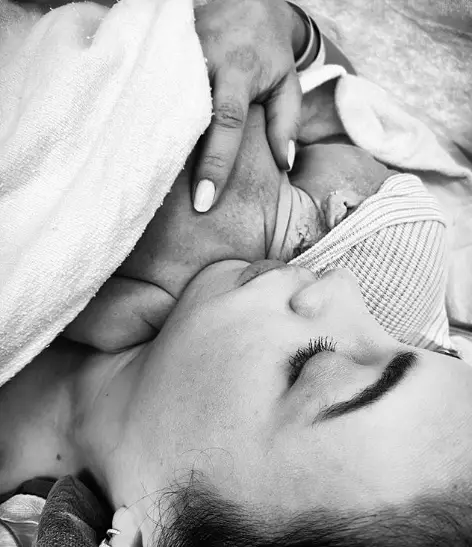 Jenna Dewan cuddled her newborn close (